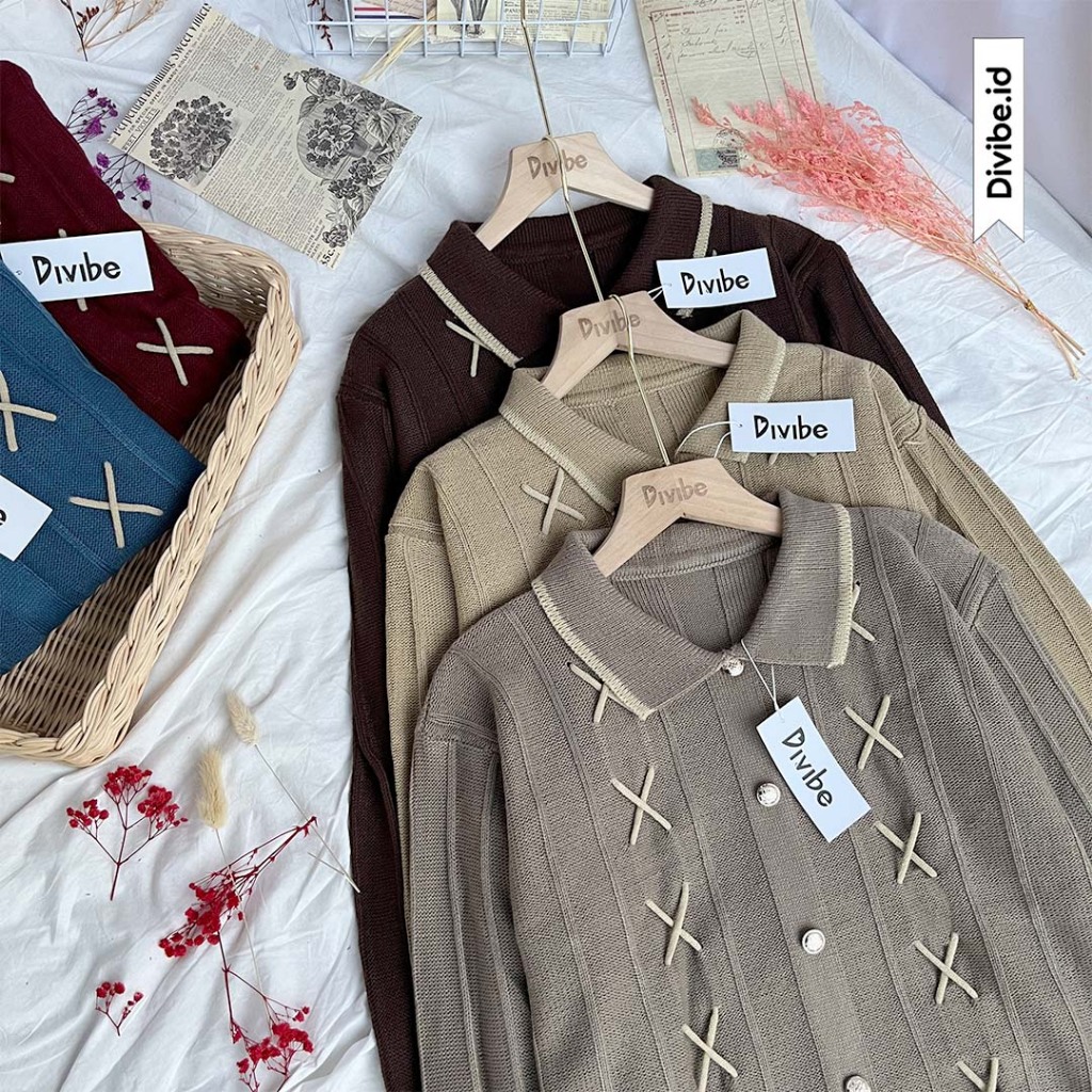 Ruka Sweater knit - เสื้อถักผู้หญิง - สายริบบิ้นถัก