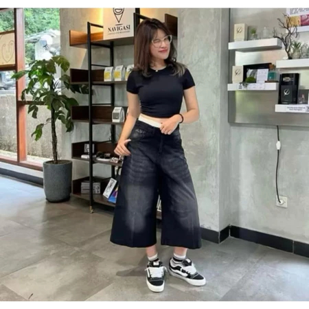 (UNISEX) Jorts Pants Baggy Short Jeans SKATER KOREAN