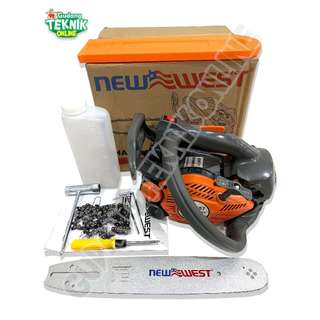 Mesin Gergaji Kayu Chainsaw 12" NEW WEST 257 257 EZ 2 Tak / Mesin Senso Chain Saw Pemotong Potong Belah Kayu 2T 12 Inch Senso NEW WEST