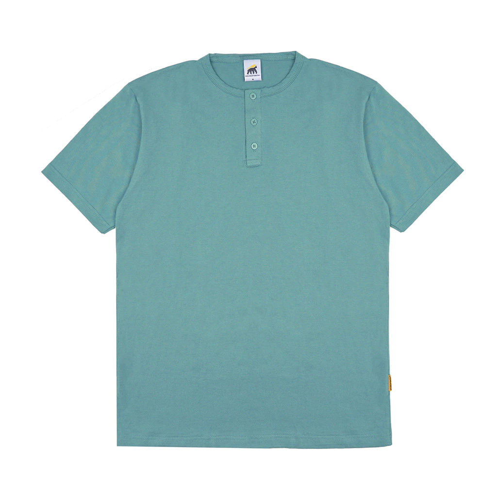 House of Smith BJM เสื้อยืดแขนสั้นผู้ชาย Henley - เสื้อยืด Comley Sea Green - เสื้อยืด Henley สั้น