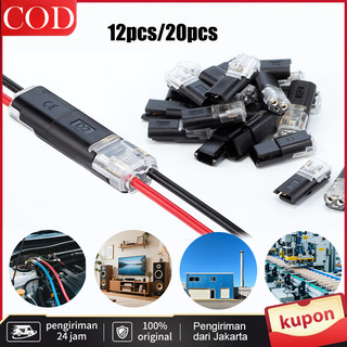 PHK 12 pcs/20 pcs kabel konektor soket terminal sambungan cepat kabel tahan air pembongkaran senyap kabel kabel/connecting terminal/low voltage wire connector/led strip connectors/2 pin led connector/low voltage disconnect