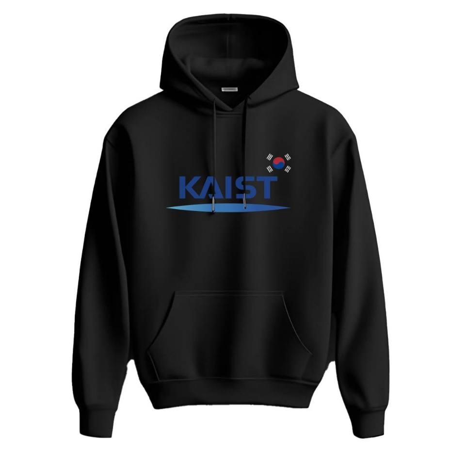 Hoodie KAIST เกาหลีขั้นสูง Insttute Of Science เสื้อกันหนาวขนแกะ Hoodie สีดําสีดําผ้า
