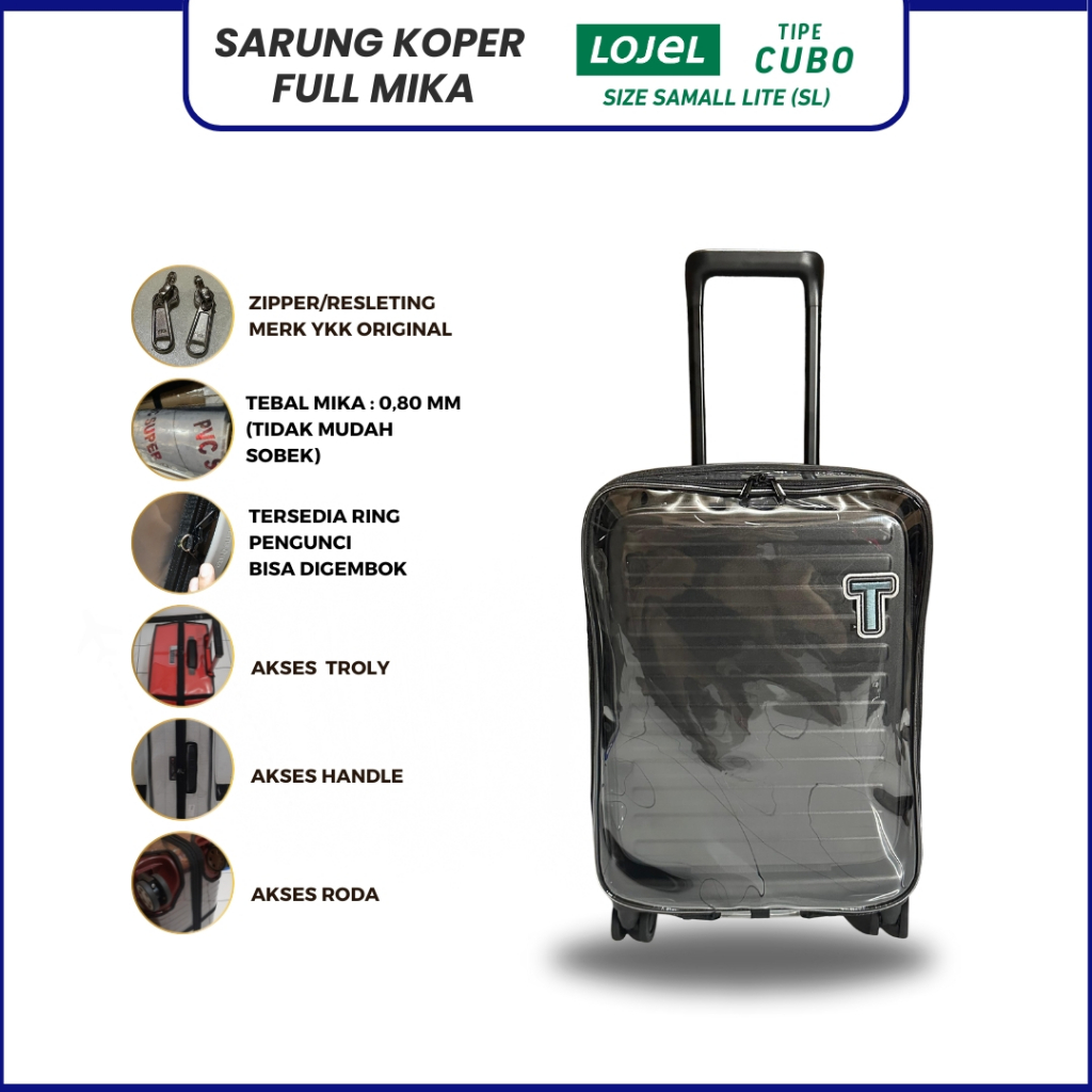 ผ้าคลุมกระเป๋าเดินทาง Fullmica สําหรับกระเป๋าเดินทาง Lojel โดยเฉพาะ ชนิด Cubo ขนาด Small Lite (SL)