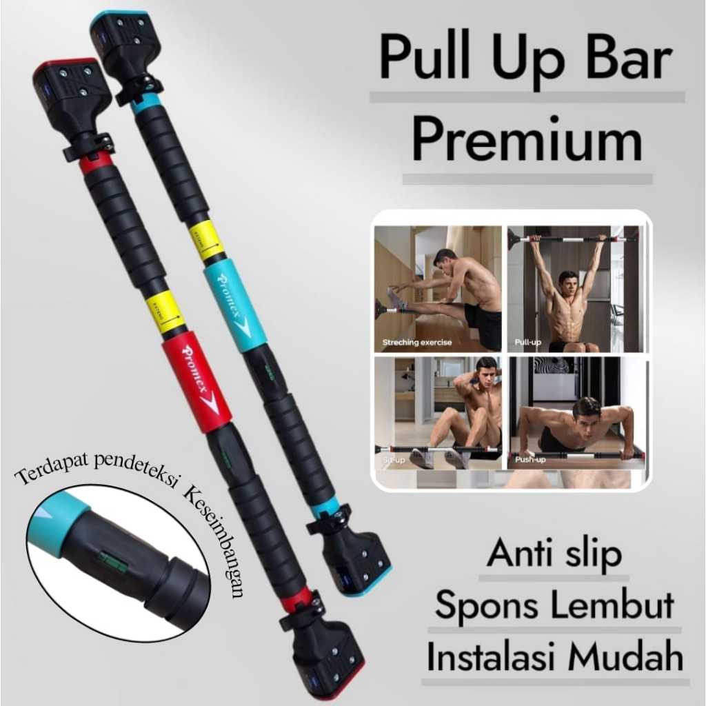 Pull Up Bar / Chin Bar PROMEX Sturdy 200 กก. โหลดสูงสุด 72-97 ซม. ระบบล็อคคู่โฟมกันลื่น 2 สี