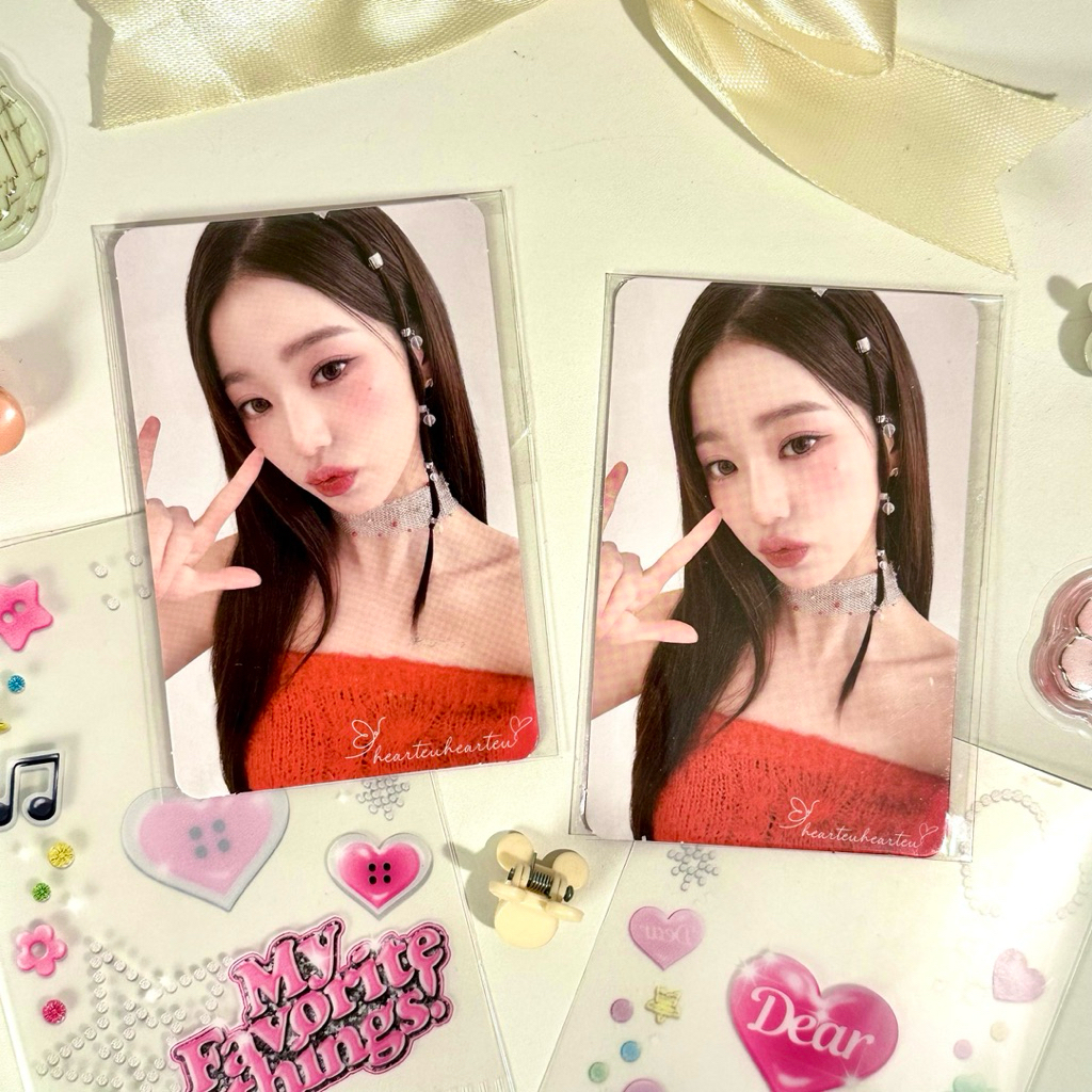 MERAH [OFFICIAL] -- IVE Photocard Jang Wonyoung x Amuse round 5.0 Brand Collaboration (pc wony red t