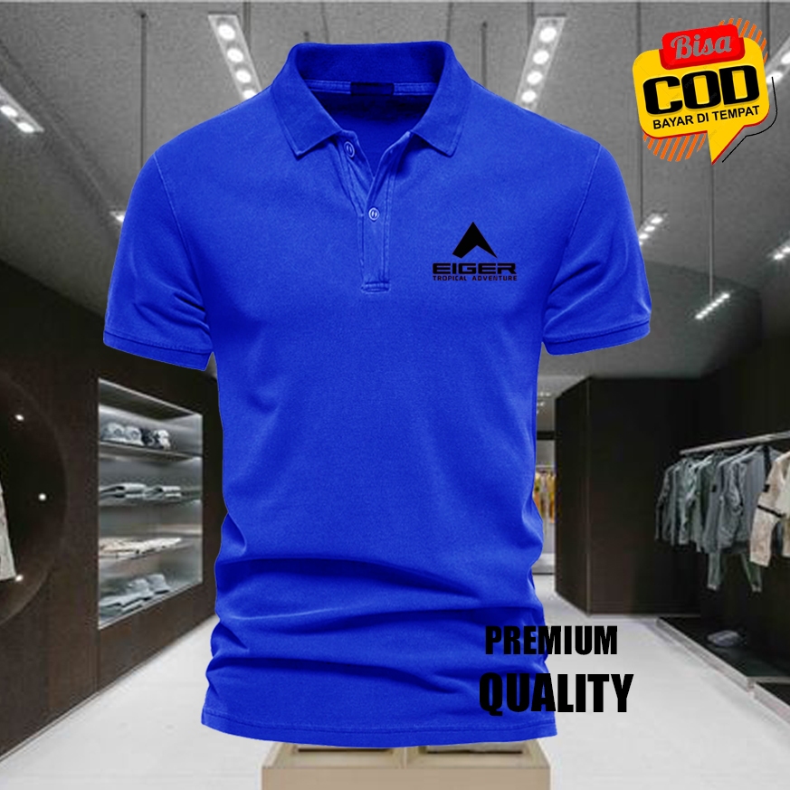 เสื้อโปโล / GER TXT เสื้อยืดคอปกสีดํา Premium Polo POLYSTER วัสดุแขนสั้น / เสื้อผ้าผู้ชายและผู้หญิง 