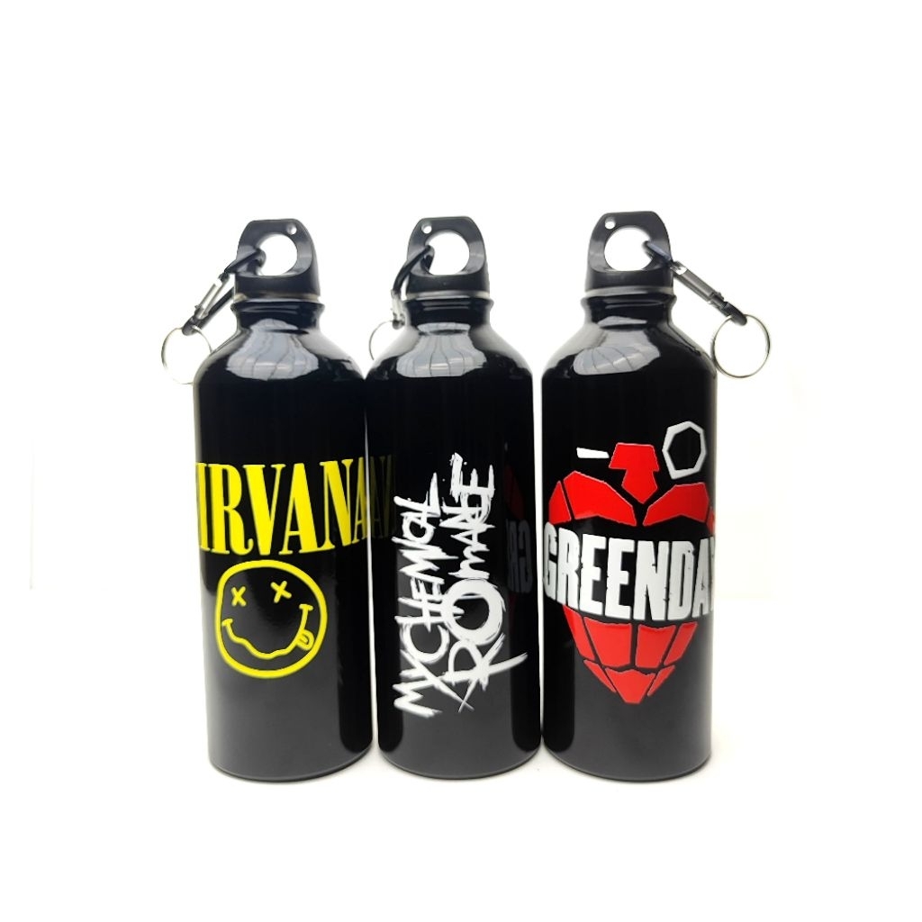 Nirvana band logo carbiner tumbler - ขวดดื่มโรแมนติกเคมีของฉัน - แก้วน้ําวันสีเขียว