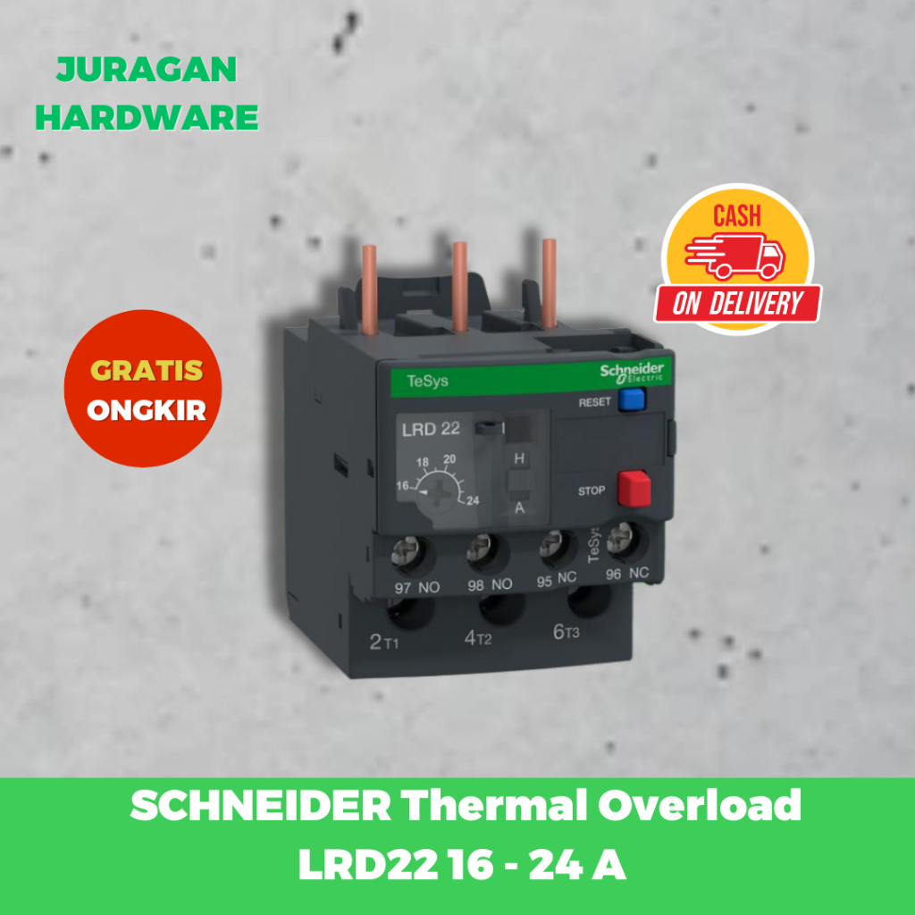 โอเวอร์โหลดความร้อน LRD22 Schneider 16 - 24A