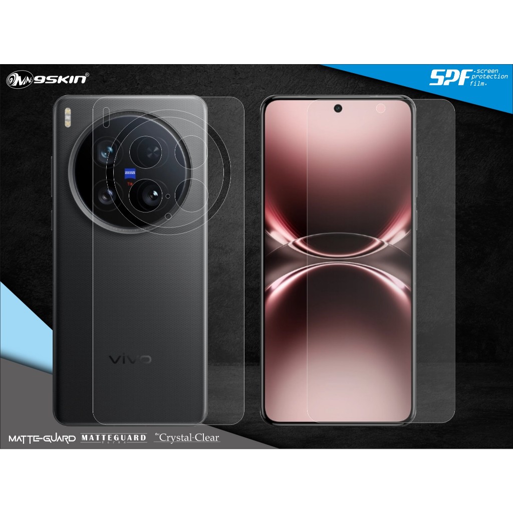 9Skin Vivo X200 Ultra Clear Glossi Matte Guard & Screen Protection Film Gel CC MGU