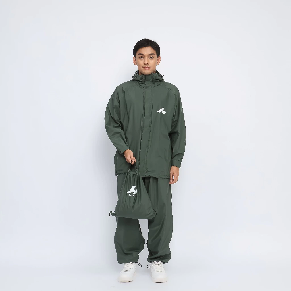 เสื้อกันฝน Hijasku ชุดกันฝน PVC หนาสำหรับชายหญิง thumbnail 6