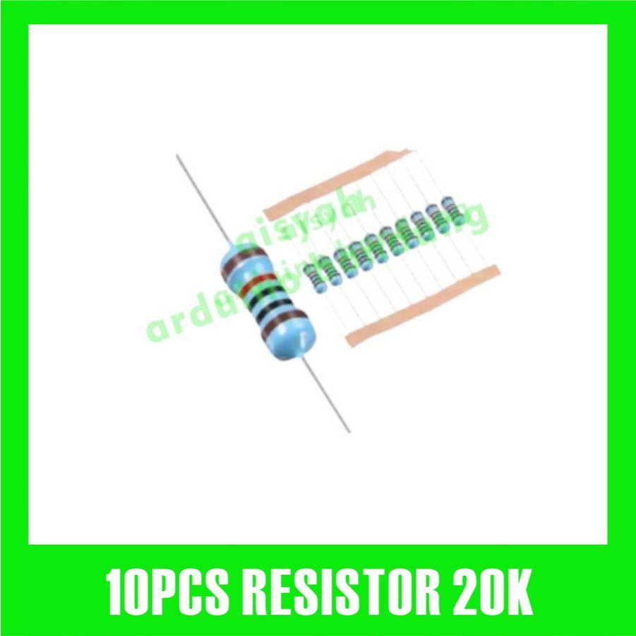 10X RESISTOR 20K 20K OHM 1/4W 1% ฟิล์มโลหะ