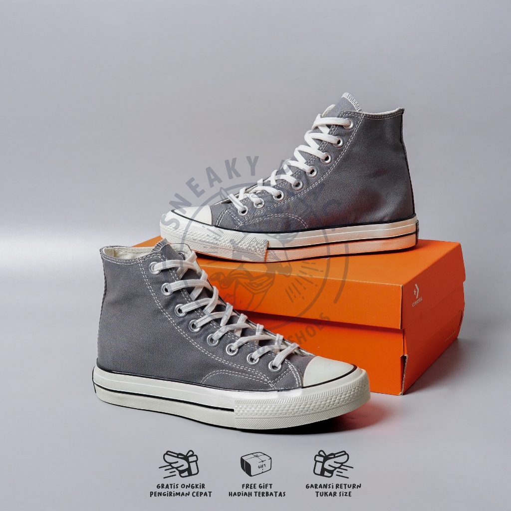 Converse 70s High Style Dark Grey Minimalist รองเท้าผ้าใบ Unisex