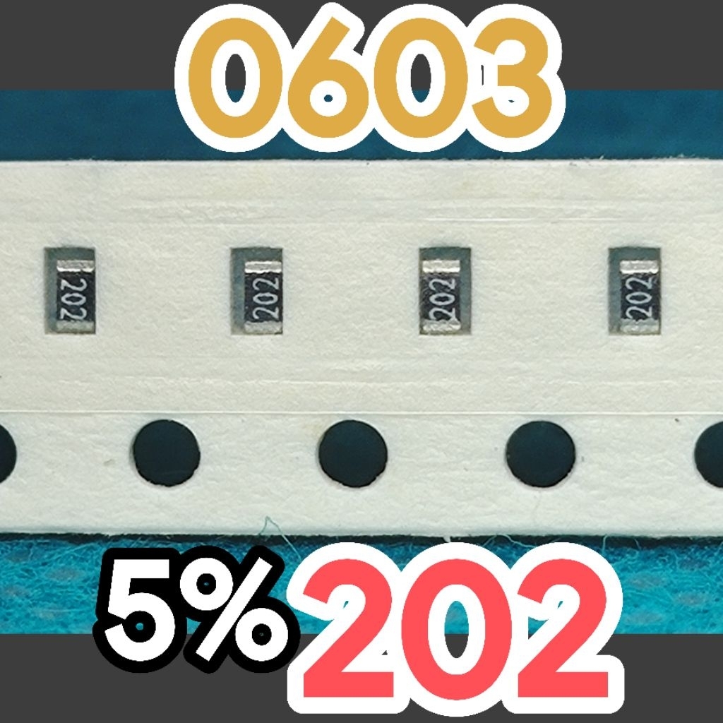 10 ชิ้น ตัวต้านทานชิป smd 202 2K0 ขนาด 0603 1608 2Kohm 2K โอห์ม
