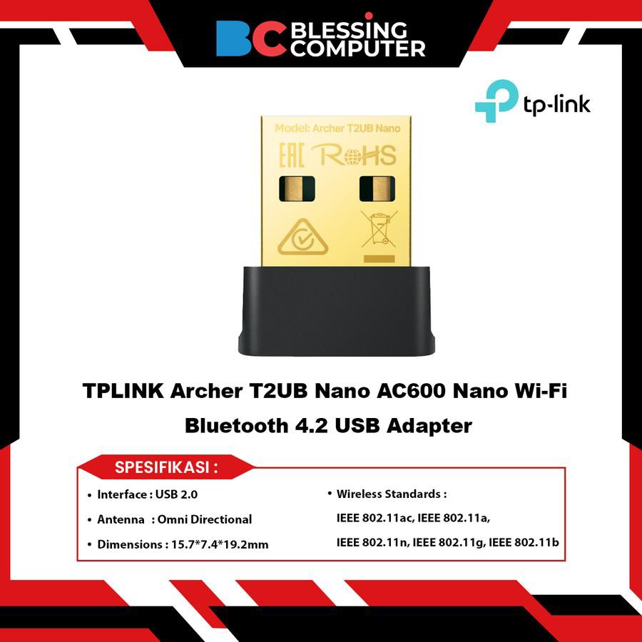 TPLINK Archer T2UB Nano AC600 Nano Wi-Fi Bluetooth 4.2 อะแดปเตอร์ USB