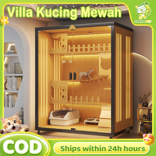 PAPAPET Villa Kandang Kucing Cat Tower Premium Cat Condo Large Rumah Kucing Cat Rumah cat kangdang