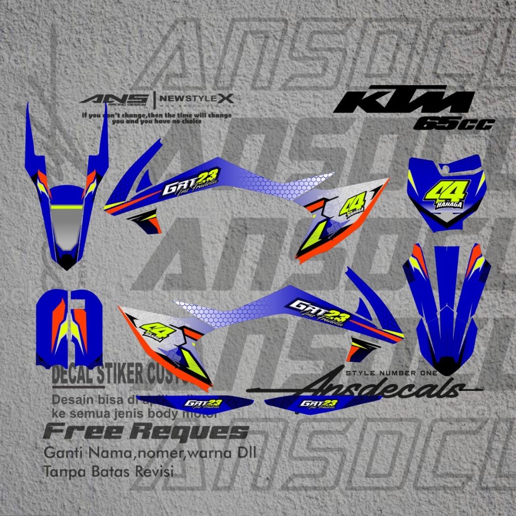 สติ๊กเกอร์รูปลอกเต็มตัว KTM 65 ใหม่ล่าสุด / สติ๊กเกอร์รูปลอก KTM 65 แบบกําหนดเอง ออกแบบขอฟรี