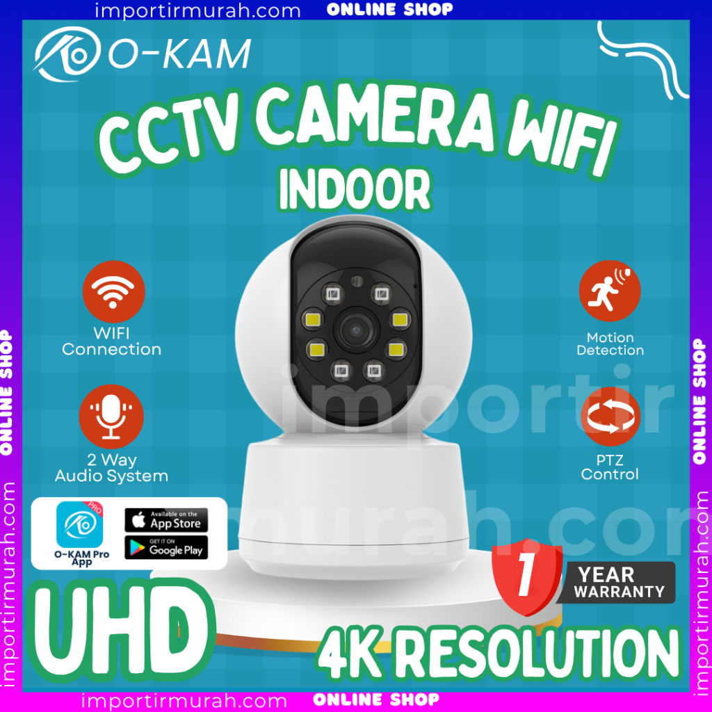 O-KAM PRO INDOOR 4G WIFI กล้องวงจรปิด 1 เลนส์ UHD 4K