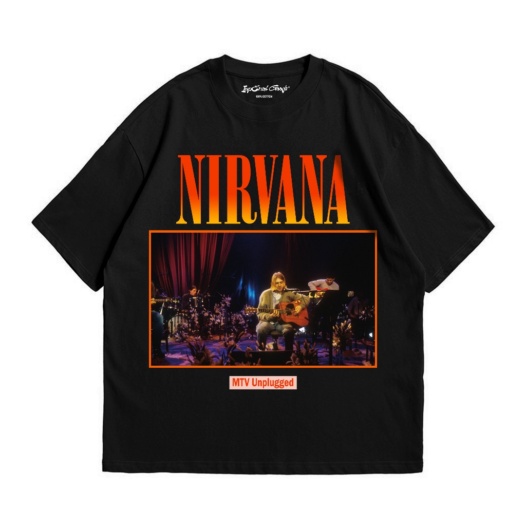NIRVANA MTV Music Vintage เสื้อยืด NIRVANA MTV Band เสื้อยืด Tee Unisex Cotton Premium