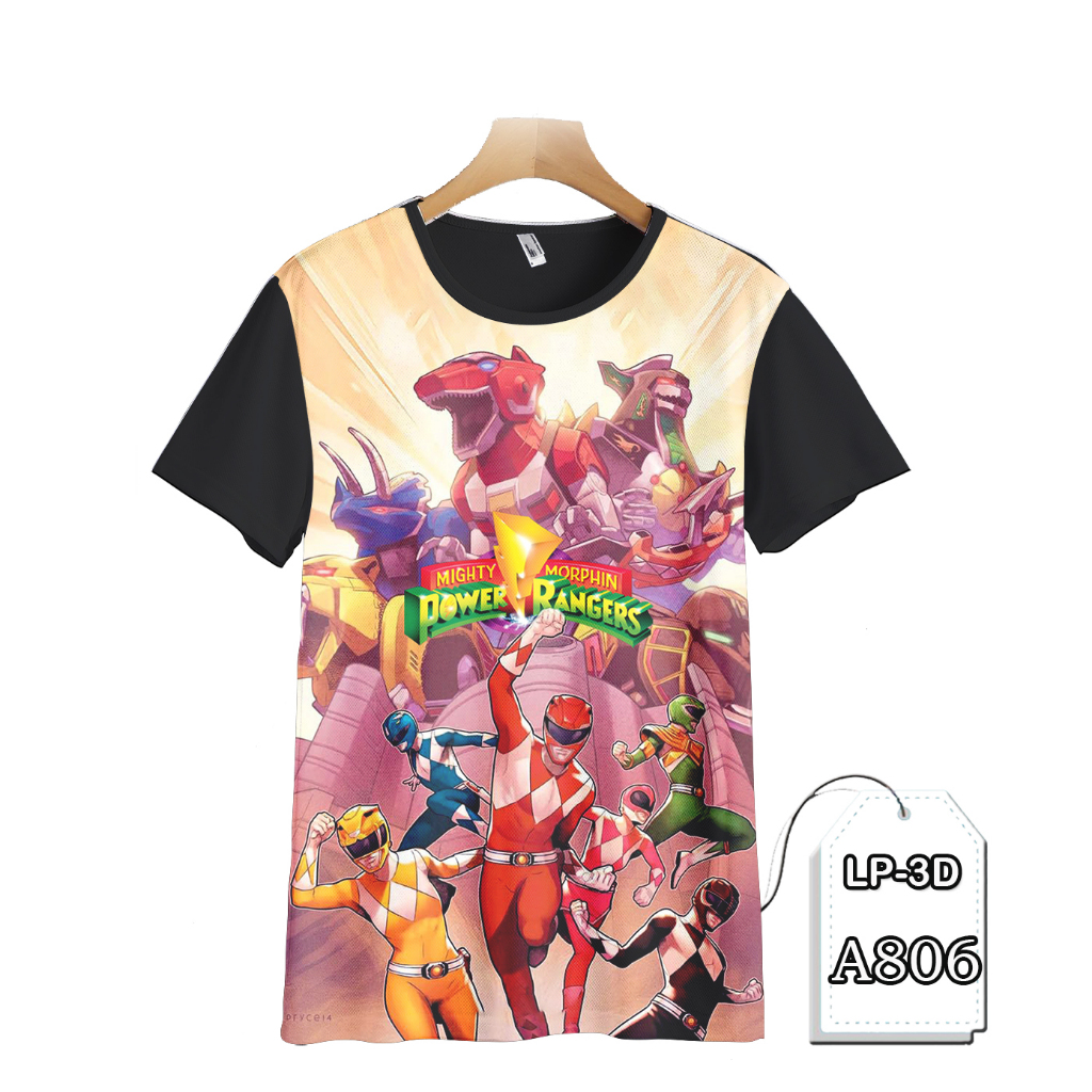 เสื้อยืด Power Rangers สําหรับเด็กและผู้ใหญ่แฟชั่นอินเทรนด์ / Mighty Morphin Power Rangers