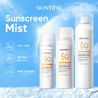 [SKINTIFIC Resmi] - All Day Light Sunscreen Mist SPF 50 PA++++ 120ml / 70ml Outdoor Sun Spray