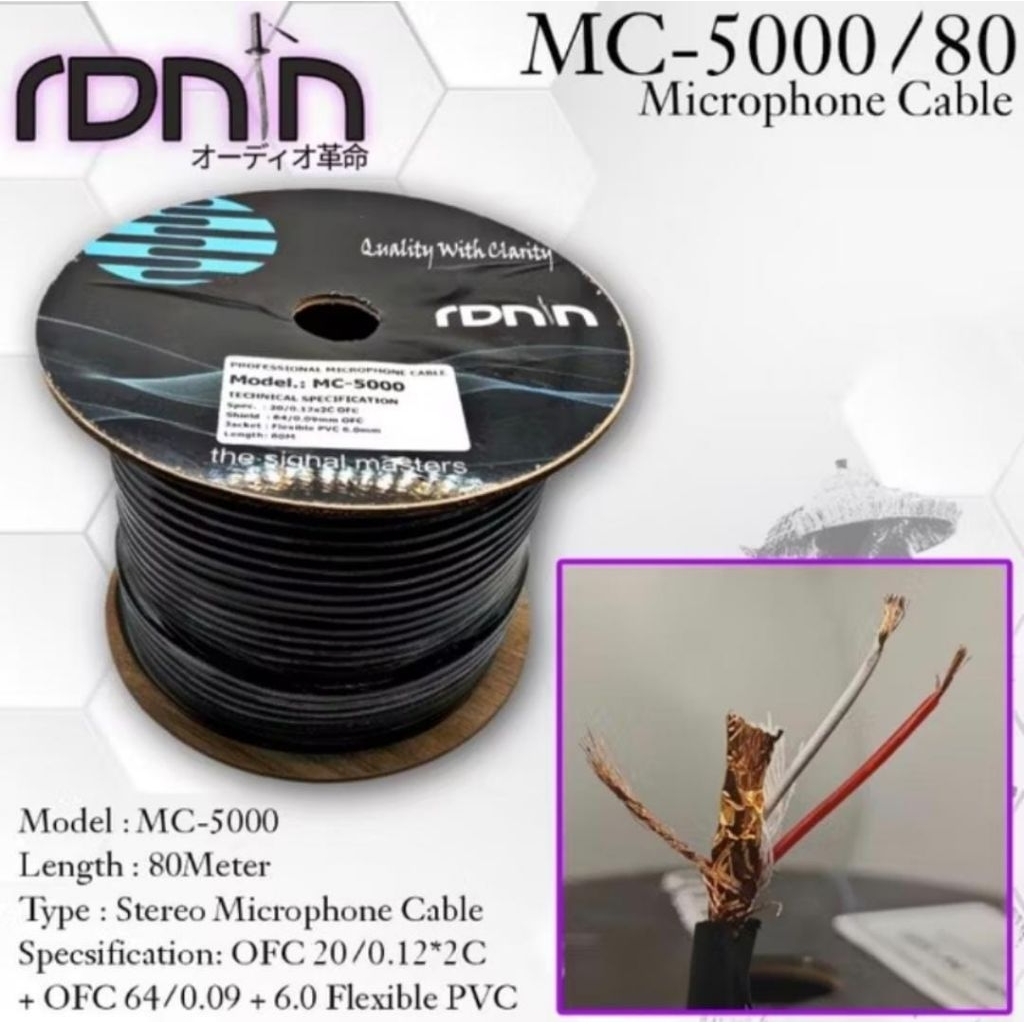 Ronin MC-2000 / MC-5000 สายไมโครโฟนมืออาชีพ OFC (Oxigen Free) ทองแดงบริสุทธิ์
