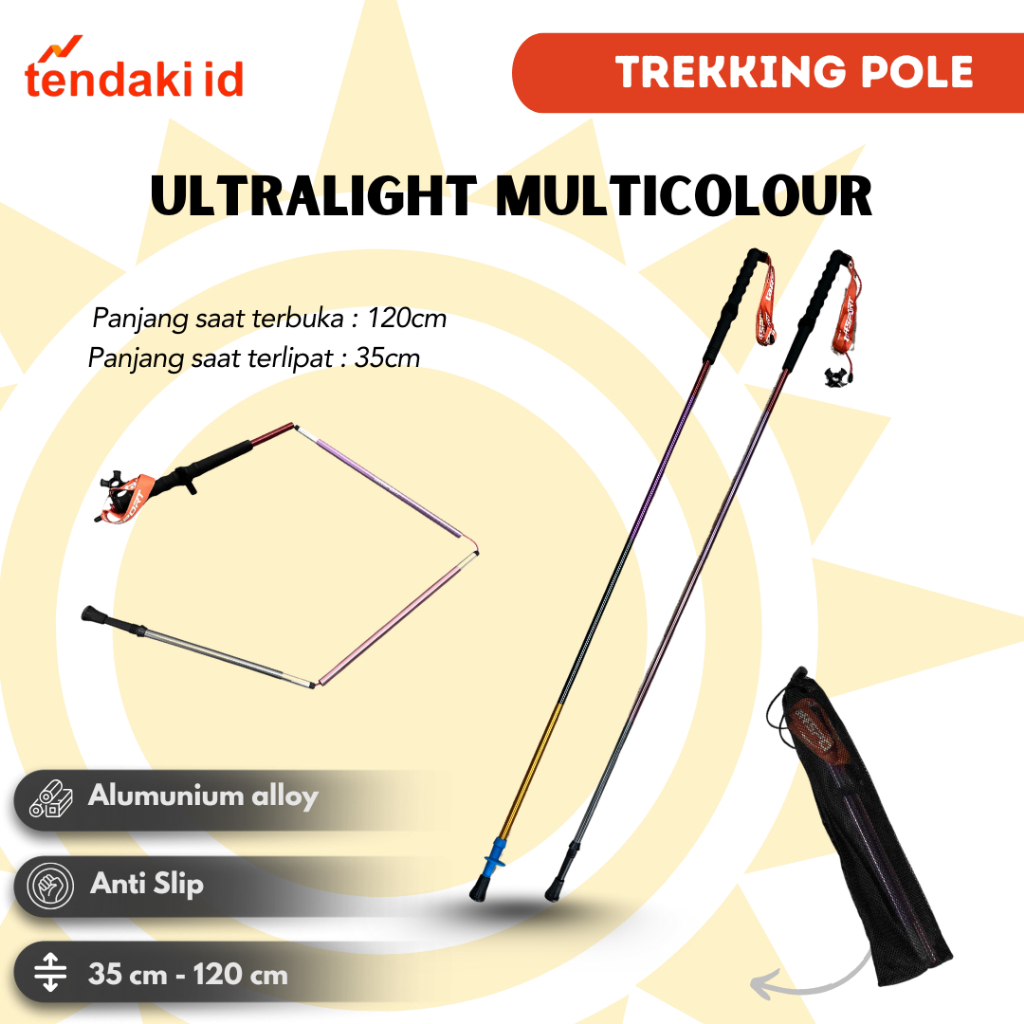 TaffSPORT FOLDING MOUNTAIN STICK TRACKING POOL ULTRALIGHT WALKING STICK สําหรับ THE ELDERLY NORDIC T