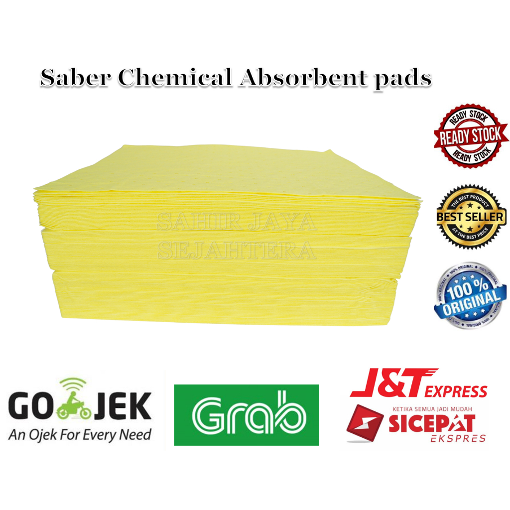 แผ่นดูดซับเคมี SABER ผ้าเช็ดทําความสะอาดดูดซับสารเคมี Spill ราคาต่อแผ่น