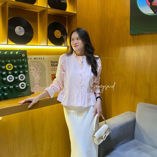 Elora blouse - Atasan Wanita Kekinian - Blouse Korean Style - Blouse Lengan Panjang - Atasan Bangkok