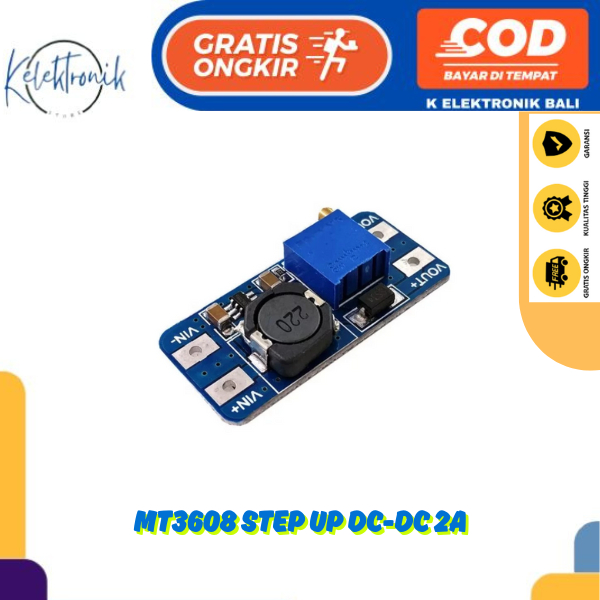 MT3608 Step Up DC-DC 2A Stepup DC เป็น DC Module Power Booster