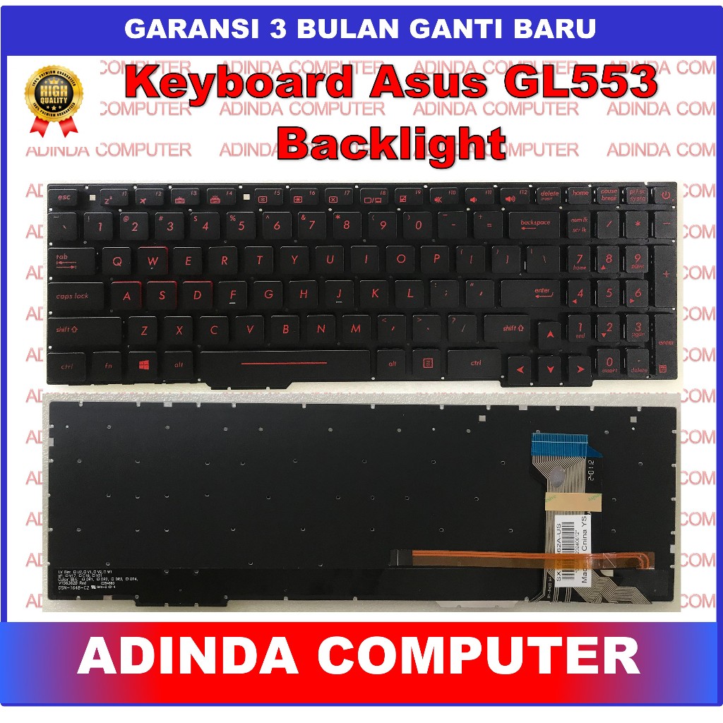 Asus ROG GL553 GL553V GL553VD GL553VE GL553VW FX53V คีย์บอร์ดแบ็คไลท์