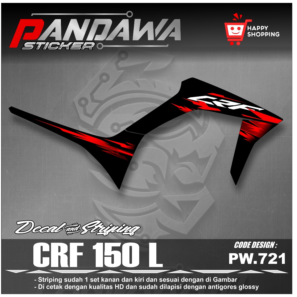 Honda CRF 150 L Motorcycle Striping Sticker Variation Sticker List (TA657) Semi Full Original PW 721