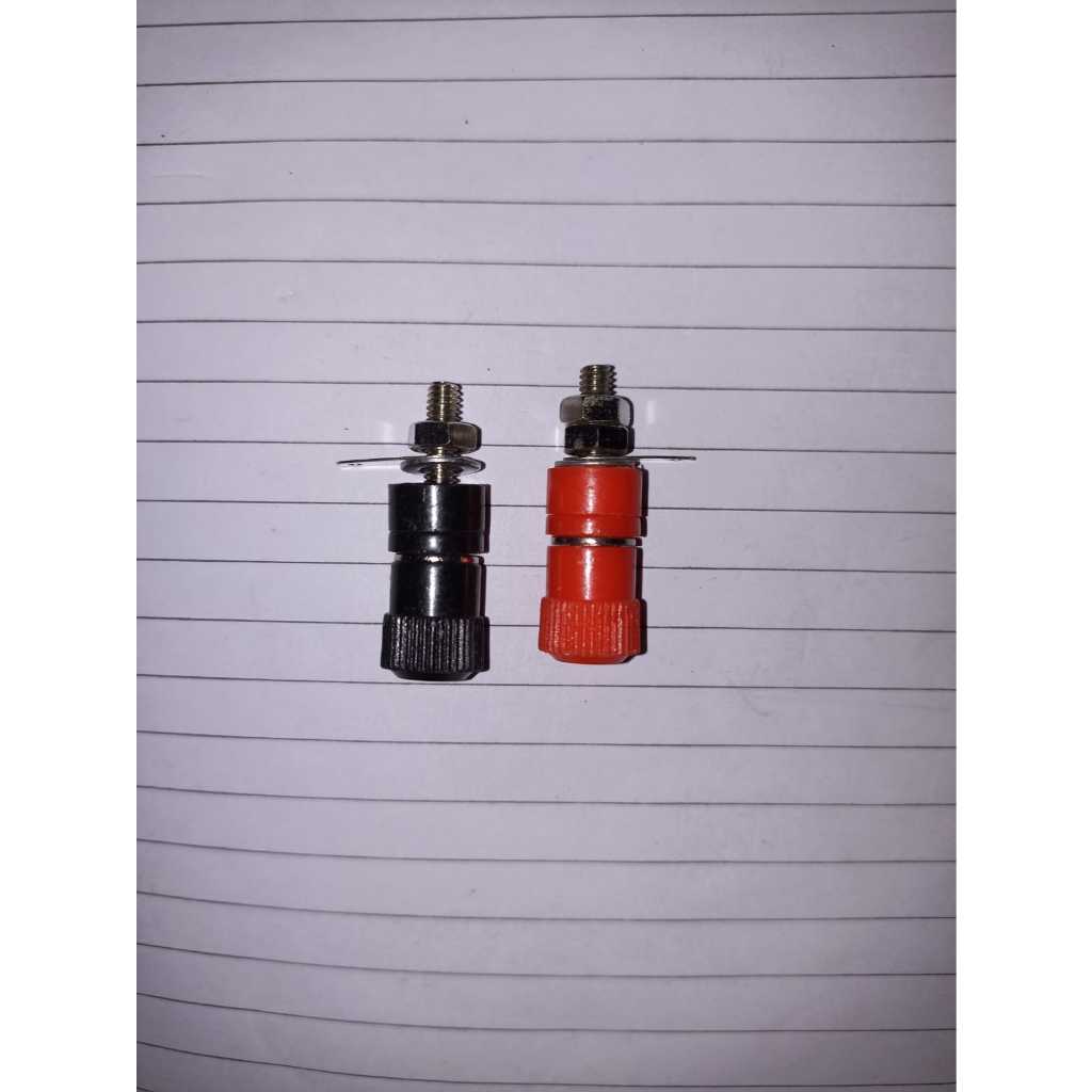 MERAH Binding Post / Biding POST สีแดงและสีดําหนึ่งชุด