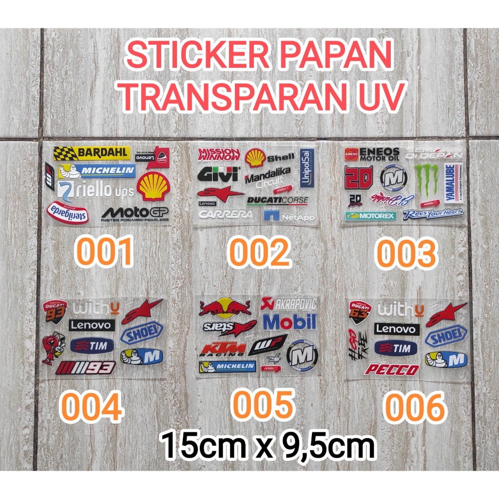 UV RACING TRANSPARENT BOARD STICKER LAST MOTIF UV TRANSPARKENT RACING PACK STICKER