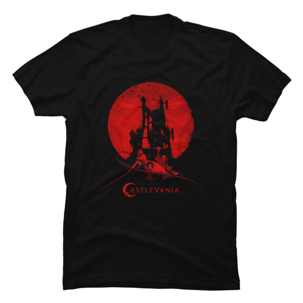 แฟนๆ / Red Moon Silhouette / เสื้อยืด / Castlevania - FF 40