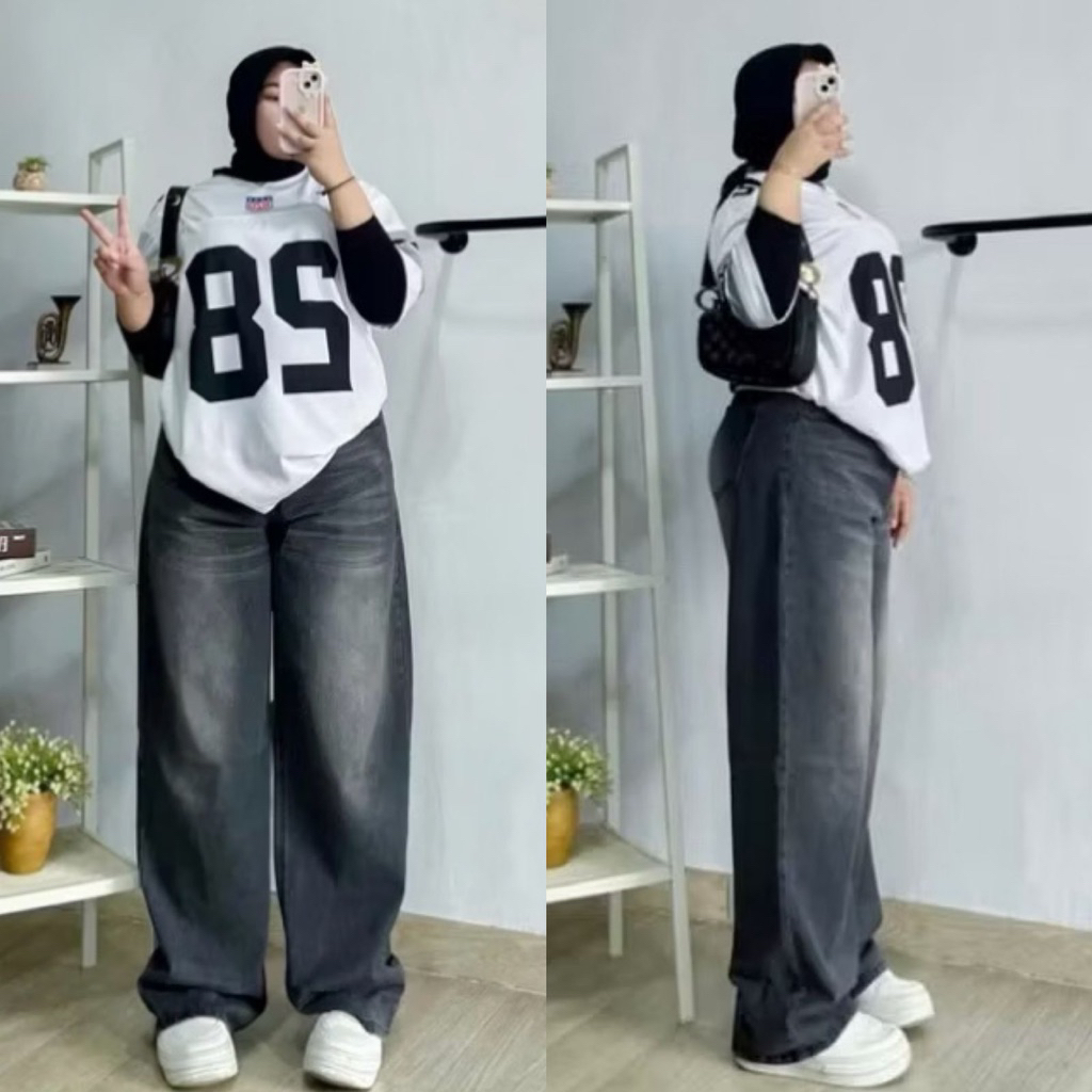 Unisex Baggy Jeans หนา Retro ขากว้าง ยาว Oversize เกาหลี ไซส์ใหญ่ 27-42 Jumbo Highwaist