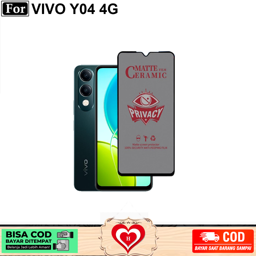 ฟิล์มกระจกนิรภัย PRIVACY VIVO YO4S YO4 4G SCREEN PROTECTOR