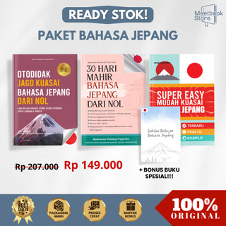 Paket Murah 3 Buku Bahasa Jepang Best Seller - Otodidak Jago Jepang + 30 Hari Mahir Jepang + Super Easy Jepang Bonus Sekilas JEPANG