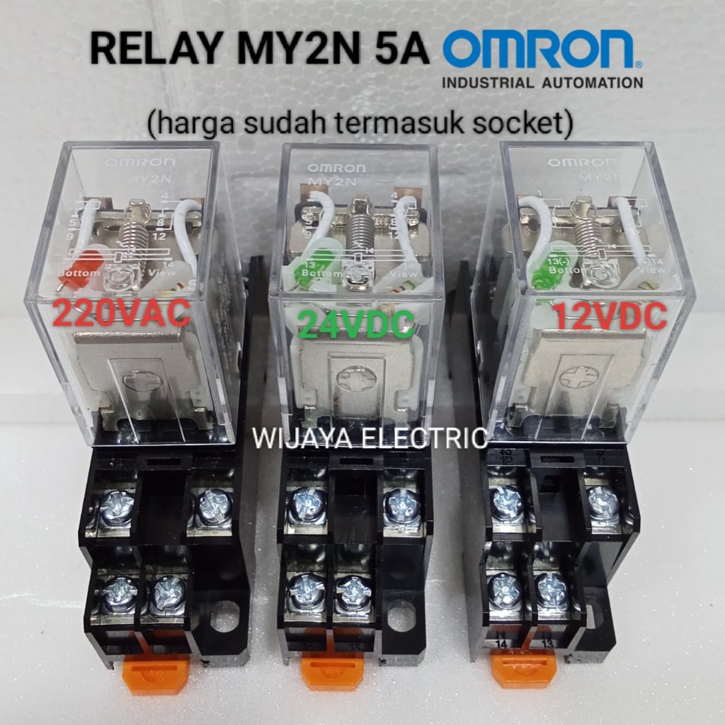 รีเลย์ omron my2n my2n-j my2 220vac 8pin รวมซ็อกเก็ต
