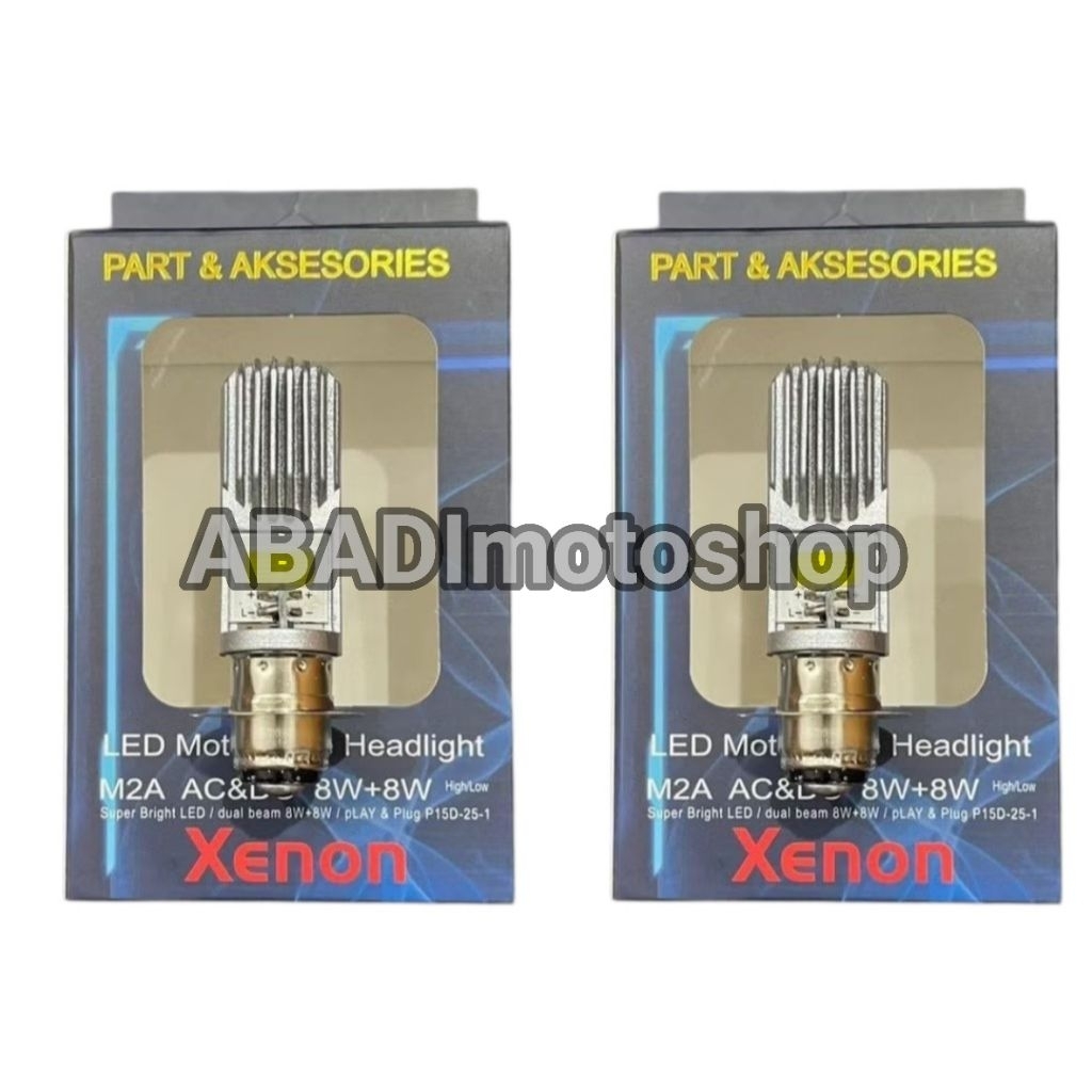 XENON H6 M2A ไฟหน้า LED M2A 8W+8W อินพุต 8-36v ไฟ LED: 8W+8W สี: 5500K White Lumen: 1000lm Power Las