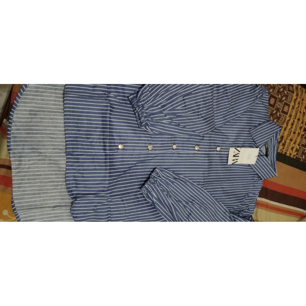 KEMEJA เสื้อเชิ้ตลายทาง Zara made in Thailand