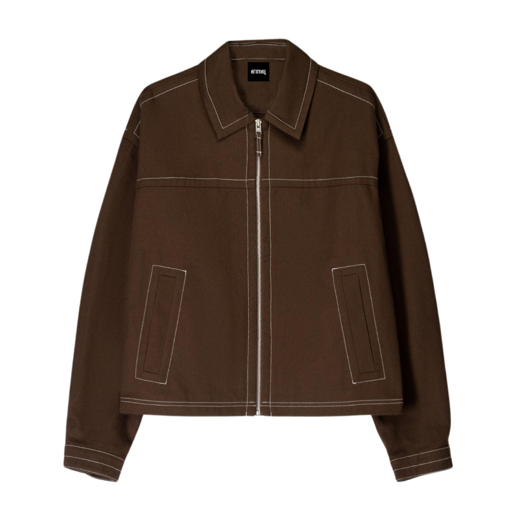 Afterall Work Jacket LIAM Boxy Fit Oversize Brown Cotton 12oz Boxy Oversize Brown Jacket