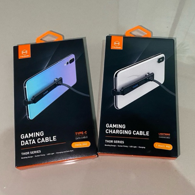 Mcdodo 2M สาย Usb to Type C และ Lightening Gaming - สีดํา