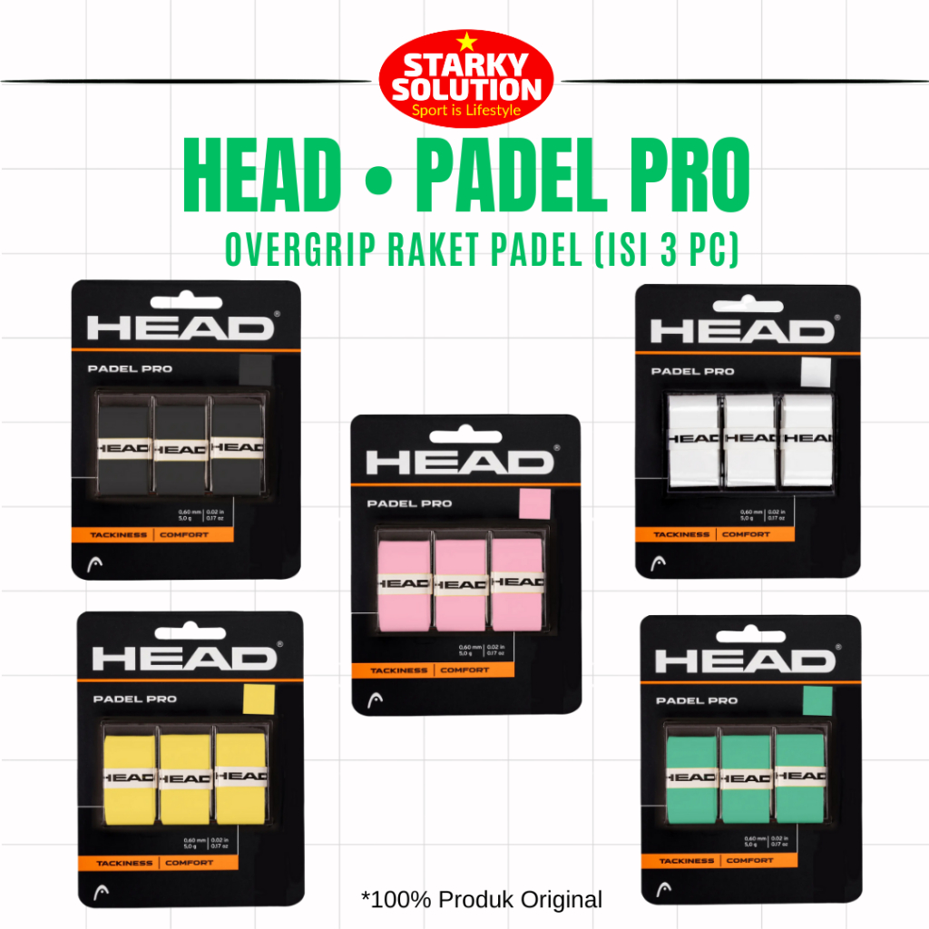 Overgrip HEAD PADEL PRO Plain Grip Plain Rubber Padel Original Racket