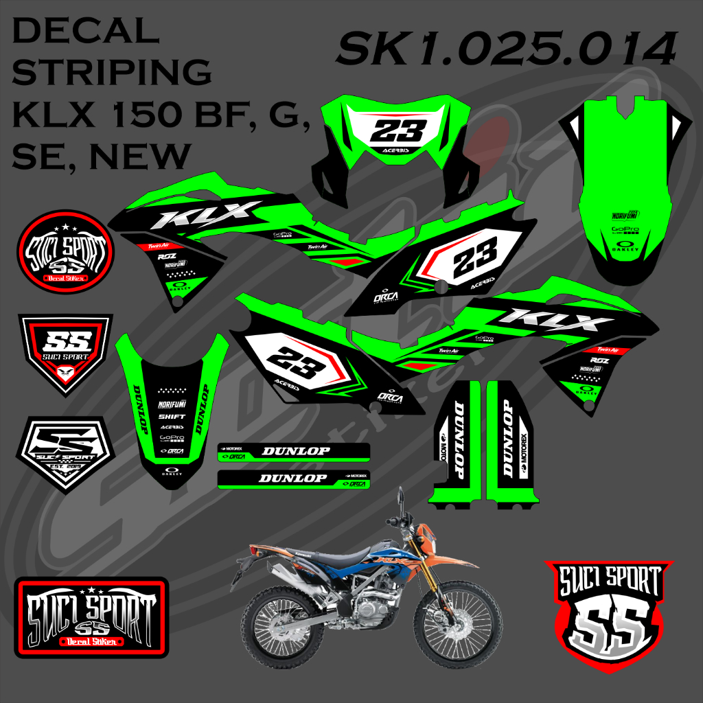 สติ๊กเกอร์แถบ DECAL KLX 150 L, BF, G, SE, NEW, KAWASAKI 2015-2022 (SK1.025.14)