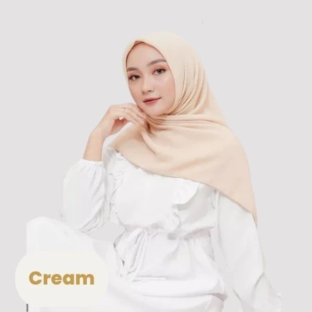 Fashion Shop BELLA SQUARE pollycotton Premium Cream Premium SQUARE Hijab