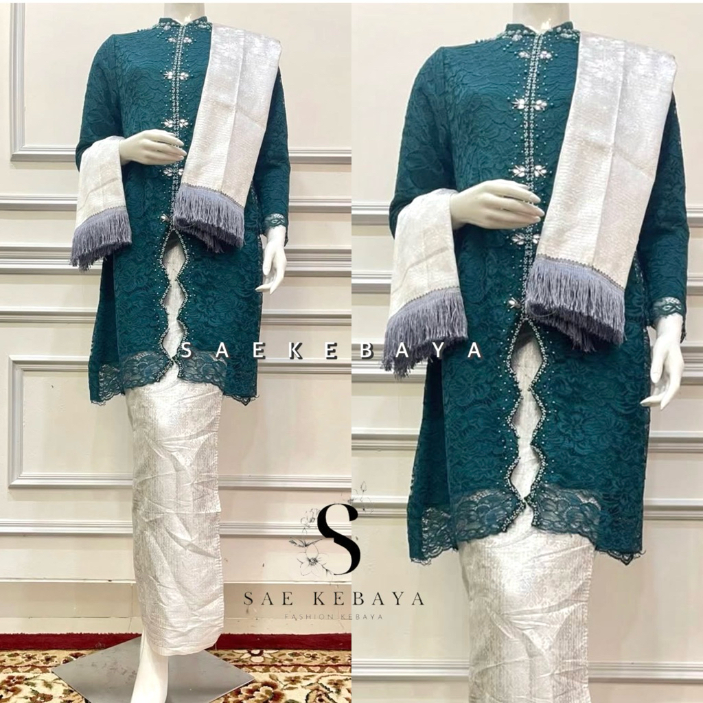 เลื่อมสมัยใหม่ Brukat Kebaya Set - Modern Brukat Kebaya - Busui Kebaya Dress Modern Party Kebaya - ห