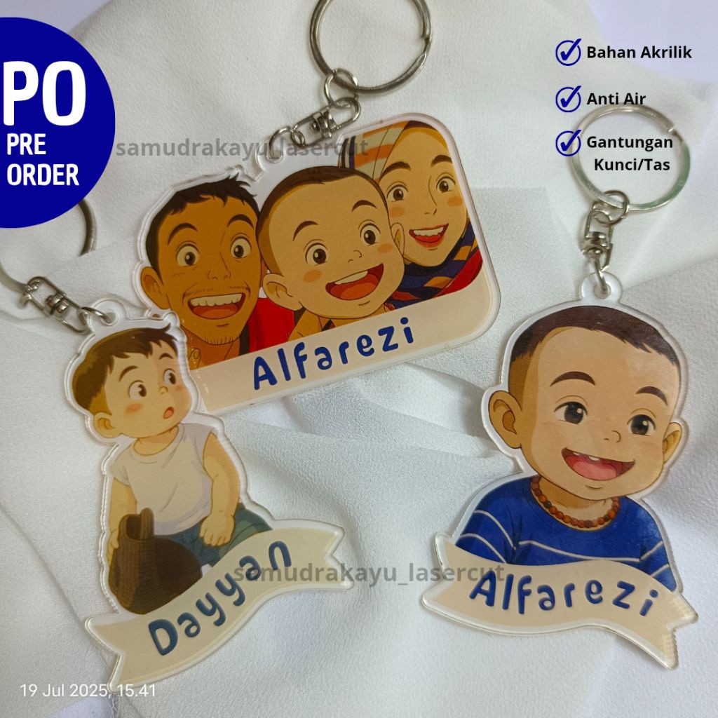 GANTUNGAN ACRYLIC KEYCHAIN / CUSTOM PHOTO KEYCHAIN / ANIMATION KEYCHAIN