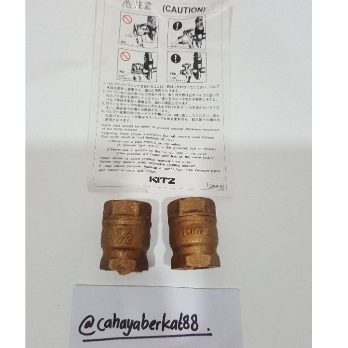 TUSEN KLEP KITZ 1/2 นิ้ว (ORIGINAL) / เช็ควาล์วยก KITZ