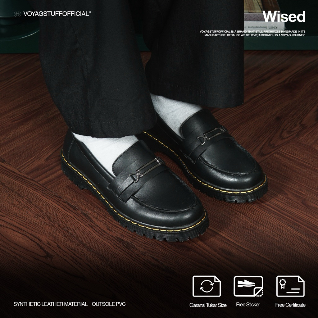 Voyagegstuffofficial - รองเท้าโลฟเฟอร์ Wised Mens Black Penny