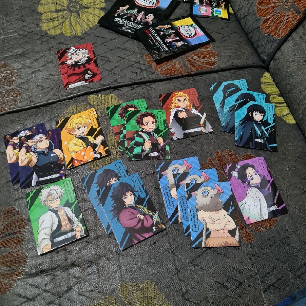 Merch FamilyMart x Demon Slayer Kimetsu No Yaiba การ์ดสะสมอะคริลิค Standee พวงกุญแจ Pin Badge Photoc